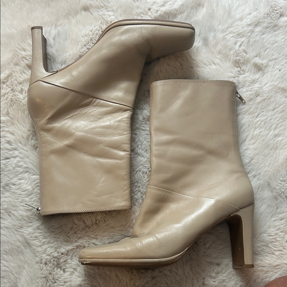 Elegant Tan Leather Ankle Boots
